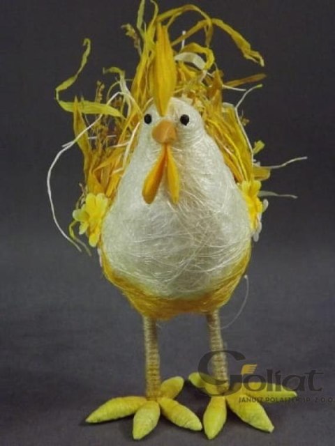 Żółty Kogut z Sizalu - Stojący, Wielkość 30x28cm