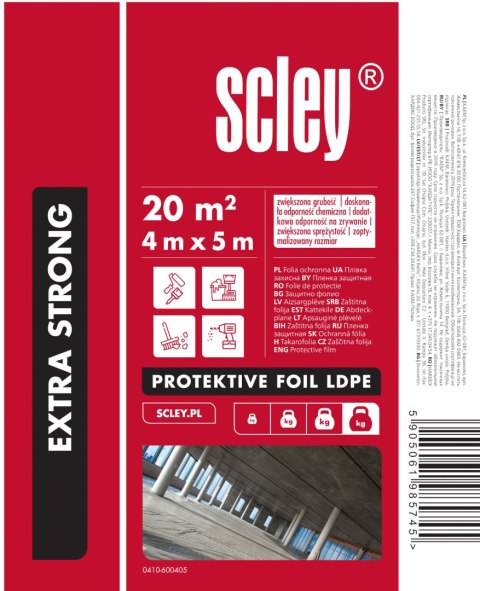 FOlIA OCHRONNA MAlARSKA TYNKARSKA SClEY ExTRA STRONG LDPE (4 x 5 M) FOlIA OCHRONNA MAlARSKA TYNKARSKA SClEY ExTRA STRONG LDPE (4 x 5 M)