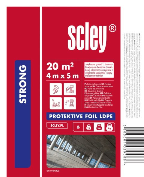 FOlIA OCHRONNA MAlARSKA TYNKARSKA SClEY STRONG LDPE (4 x 5 M) FOlIA OCHRONNA MAlARSKA TYNKARSKA SClEY STRONG LDPE (4 x 5 M)