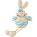 Niebieski Zając Wielkanocny Siedzący z Zwisającymi Nogami - Dekoracja Stołu i Koszyczka