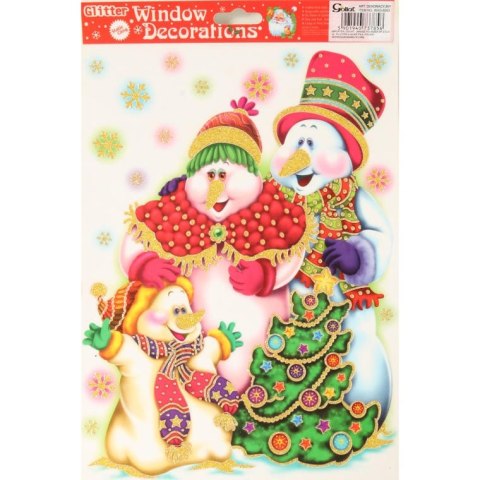 Naklejka samoprzylepna na okno z bałwanami