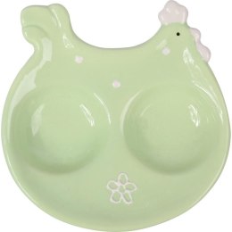Ceramiczna Podstawka na Sól i Pieprz w Kształcie Kurki - Wielkanocna Dekoracja Stołu, Kolor Seledynowy