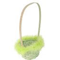 Koszyk wielkanocny do święconki w kolorze zielonym 18x14x29 cm