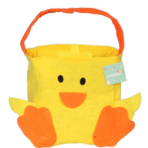 Żółta Torba na Prezenty Wielkanocne w Kształcie Kurczaka z Filcu