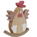 Dekoracyjna Drewniana Figurka Wielkanocnej Kury na Biegunie 15cm