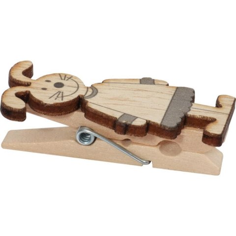 Drewniane Klamerki Dekoracyjne w Kształcie Zająca - Zestaw 3 Sztuk