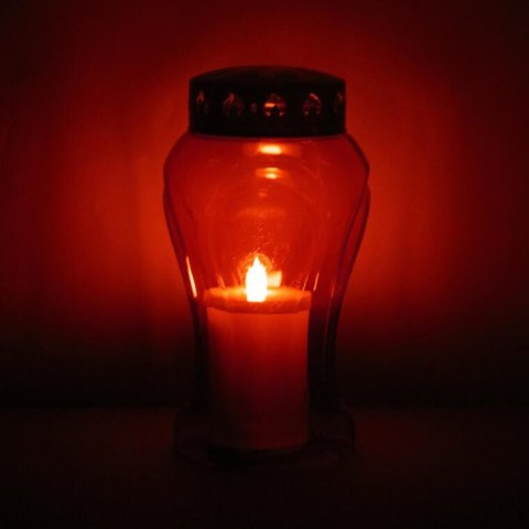 Czerwony Znicz Elektryczny na Baterie z Efektem Prawdziwego Płomienia, 17.2cm