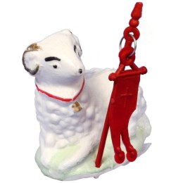 Baranek Wielkanocny Plastikowy Biały 7cm do Koszyczka Święconki / Dekoracja Świąteczna