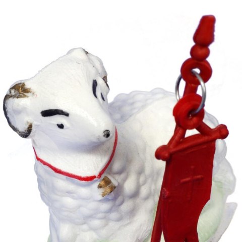 Baranek Wielkanocny Plastikowy Biały 7cm do Koszyczka Święconki / Dekoracja Świąteczna