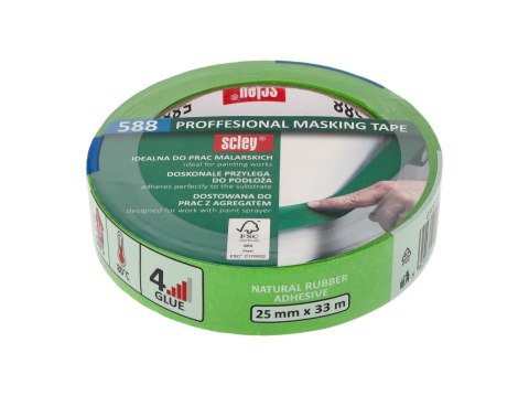 TAŚMA MAlARSKA 25 MM x 33 M, SClEY SERIA 588 TAŚMA MASKUJĄ CA TAŚMA MAlARSKA 25 MM x 33 M, SClEY SERIA 588 TAŚMA MASKUJĄ CA