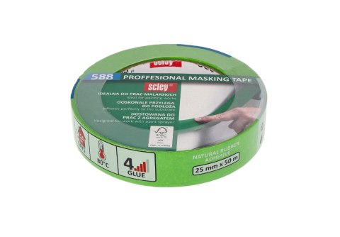 TAŚMA MAlARSKA 25 MM x 50 M, SClEY SERIA 588 TAŚMA MASKUJĄ CA TAŚMA MAlARSKA 25 MM x 50 M, SClEY SERIA 588 TAŚMA MASKUJĄ CA