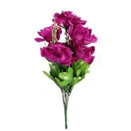 BUKIET 10 WYSOKIEJ JAKOŚCI SZTUCZNYCH RÓŻ W KOLORZE FIOLETOWYM