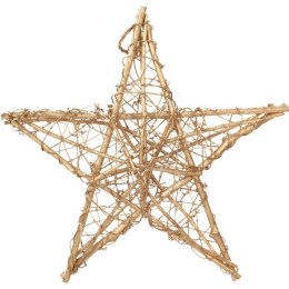 Złota Dwustronna Gwiazda z Rattanu - Zawieszka Świąteczna 40 cm