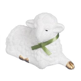 Baranek Wielkanocny Plastikowy Biały 15 cm do Koszyczka Święconki / Dekoracja Świąteczna ZIELONY