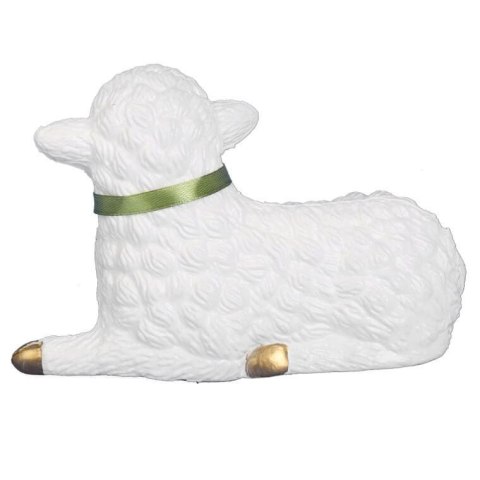 Baranek Wielkanocny Plastikowy Biały 15 cm do Koszyczka Święconki / Dekoracja Świąteczna ZIELONY