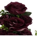 Bukiet 11 róż z bukszpanem 54 cm BORDOWY