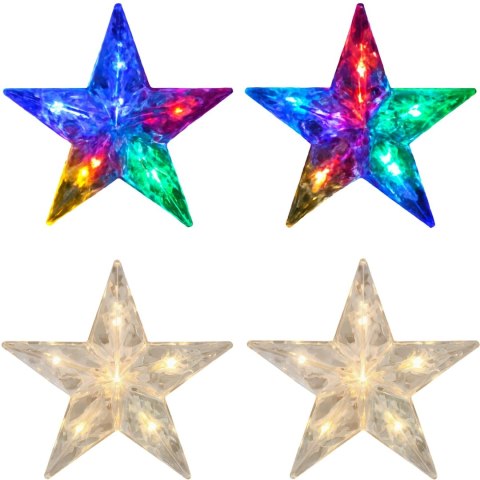 KURTYNA ŚWIETLNA 3X2M 50 GWIAZDEK OZDOBY ŚWIĄTECZNE LAMPKI 400 LED CIEPŁY BIAŁY/MULTICOLOR