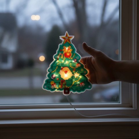 BOŻONARODZENIOWA DEKORACJA ŚWIETLNA- CHOINKA 20 CM