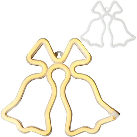 BOŻONARODZENIOWA DEKORACJA ŚWIETLNA LED - NEON DZWONKI 23 CM