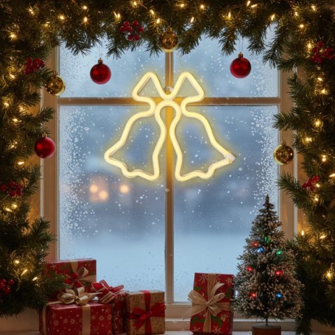 BOŻONARODZENIOWA DEKORACJA ŚWIETLNA LED - NEON DZWONKI 23 CM