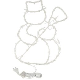 Biała Dekoracja Świetlna w Kształcie BAŁWANA z 50 Lampkami - Zasilanie Sieciowe