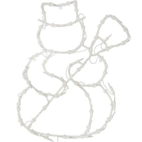 Biała Dekoracja Świetlna w Kształcie BAŁWANA z 50 Lampkami - Zasilanie Sieciowe