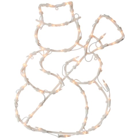 Biała Dekoracja Świetlna w Kształcie BAŁWANA z 50 Lampkami - Zasilanie Sieciowe