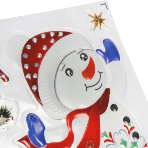 NAKLEJKI ŚWIĄTECZNE NA OKNO 3D DEKORACJA OZDOBA BAŁWAN+ PINGWIN