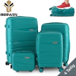 Zestaw walizek BERWIN Torna 4w1 - twarde walizki na kółkach + kosmetyczka Aqua Breeze