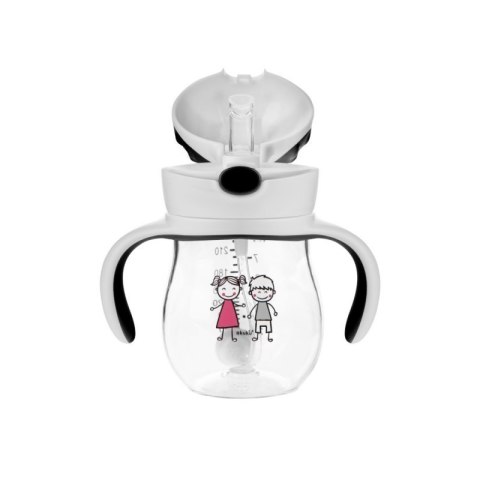 Bidon ze słomką z odw. grey AKUKU