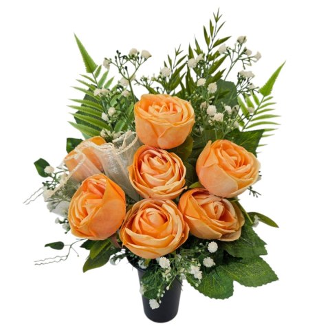 Bukiet flakon stroik na cmentarz kompozycja kwiatowa na grób