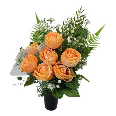 Bukiet flakon stroik na cmentarz kompozycja kwiatowa na grób