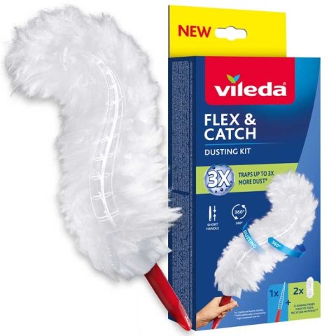 Miotełka do kurzu z krótką rączką + 2 wkłady Vileda Flex&Catch VILEDA