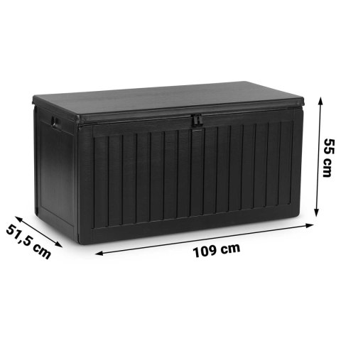 Skrzynia ogrodowa 109 x 51 x 55 cm 270 litrów czarna