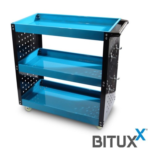 Wózek Warsztatowy z 3 półkami i ścianą perforowaną idealny dla majsterkowicza