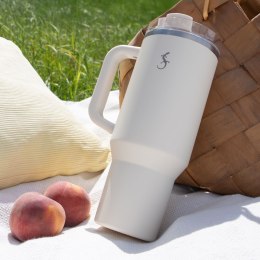 Kubek termiczny, stal nierdzewna, 1,2 l, kremowy