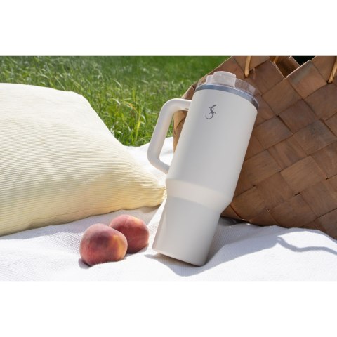 Kubek termiczny, stal nierdzewna, 1,2 l, kremowy