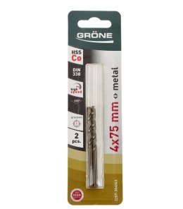 WIERTłO DO METAlU GRONE 4 x 75MM 2 SZT