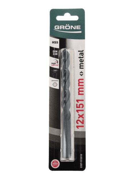 WIERTłO DO METAlU HSS GRONE 12 x 151MM WIERTłO DO METAlU HSS GRONE 12 x 151MM