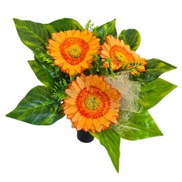 Bukiet flakon stroik na cmentarz grób sztuczne kwiaty róże