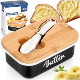 MASELNICZKA MASELNICA METALOWA Z NOŻYKIEM BIAŁA 139516