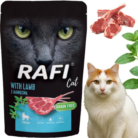 RAFI Karma Mokra Pasztet Dla Kotów Sterylizowanych z Jagnięciną 100g - 1 szt. RAFI