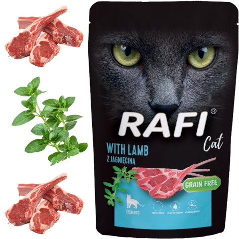 RAFI Karma Mokra Pasztet Dla Kotów Sterylizowanych z Jagnięciną 100g - 1 szt. RAFI