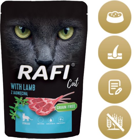 RAFI Karma Mokra Pasztet Dla Kotów Sterylizowanych z Jagnięciną 100g - 1 szt. RAFI