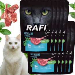 RAFI Karma Mokra Pasztet Dla Kotów Sterylizowanych z Jagnięciną 100g x 10 szt. RAFI