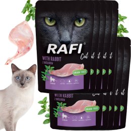 RAFI Karma Mokra Pasztet Dla Kotów Sterylizowanych z Królikiem 100g x 10 szt. RAFI