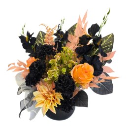 Stroik na cmentarz kompozycja kwiatowa na grób miska z obciążeniem