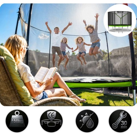 Trampolina ogrodowa 6ft/183cm z siatką zewnętrzną i drabinką Neo-Sport