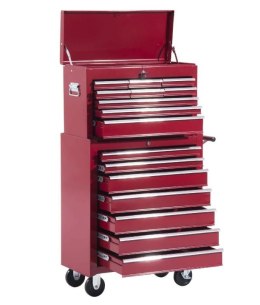 Wózek Narzędziowy 16 Szuflad 61,5 x 33 x 113 cm - Czerwony PAKO