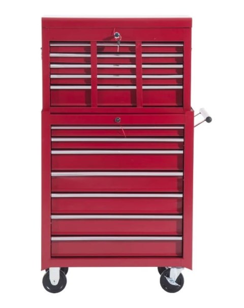Wózek Narzędziowy 16 Szuflad 61,5 x 33 x 113 cm - Czerwony PAKO